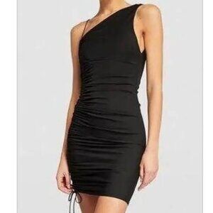 Alice and Olivia Asymmetrical Ruched Mini Dress